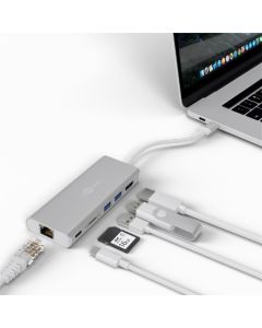USB-C Premium Multiport-Dock, sølv
