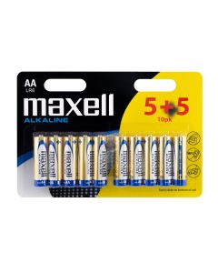 Maxell Long life Alkaline AA / LR6 batterier - 10 stk.