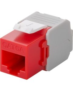 CAT 6a  RJ45 Stik, ikke afskærmet, rød-hvid