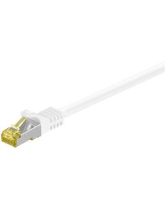 RJ45 patchkabel S/FTP (PiMF), m/ CAT 7 kabel, hvid, 0,25m