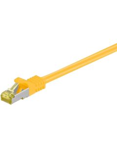 RJ45 patchkabel S/FTP (PiMF), m/ CAT 7 kabel, gul, 0,25m