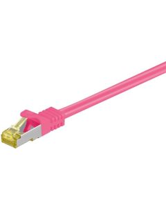 RJ45 patchkabel S/FTP (PiMF), m/ CAT 7 kabel, magenta, 0,25m