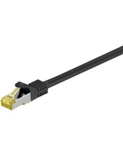 RJ45 patchkabel S/FTP (PiMF), m/ CAT 7 kabel, sort, 0,25m