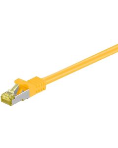 RJ45 patchkabel S/FTP (PiMF), m/ CAT 7 kabel, gul, 0,5m