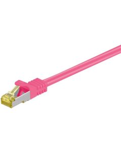 RJ45 patchkabel S/FTP (PiMF), m/ CAT 7 kabel, magenta, 0,5m