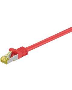 RJ45 patchkabel S/FTP (PiMF), m/ CAT 7 kabel, rød, 0,5m