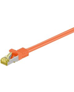 RJ45 patchkabel S/FTP (PiMF), m/ CAT 7 kabel, orange, 1m