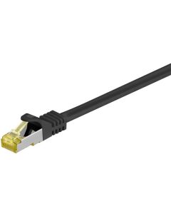 RJ45 patchkabel S/FTP (PiMF), m/ CAT 7 kabel, sort, 3m