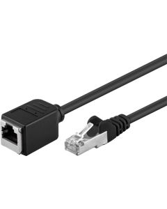 CAT 5e forlængerkabel F/UTP, sort, 5m