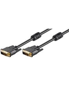 DVI-D FullHD kabel dobbelt link, sort, 10m,