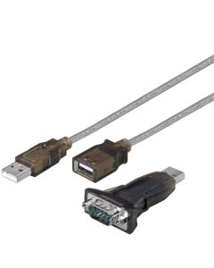 USB  seriel RS232 konverter mini, sort, 1,5m