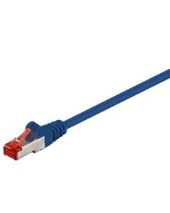 CAT 6 patchkabel S/FTP (PiMF), blå, 0,25m
