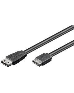 HDD eSATA kabel 1,5 GBits / 3 GBits / 6 GBits, sort, 0,5m,