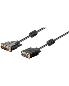 DVI-I/VGA FullHD kabel, sort, 10m,