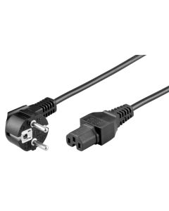 Strømkabel, 2 m, sort