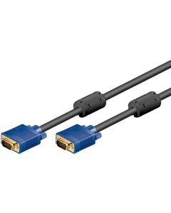 Full HD SVGA monitor kabel, blue-sort, 5m,