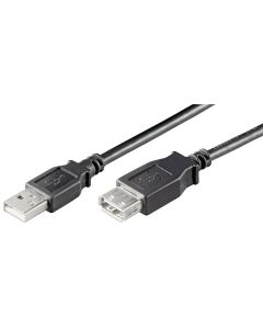 USB 2,0 Hi-Speed forlængerkabel, sort, 1,8m,