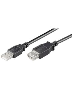 USB-A 2.0 forlængerkabel, sort, 5m