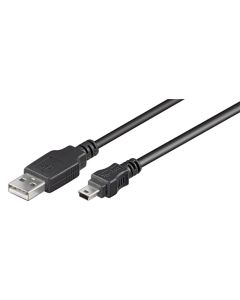 USB 2,0 Hi-Speed kabel, sort, 1,5m,