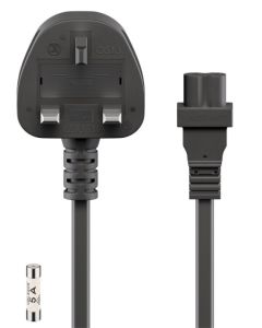 strømforsyning Ledning, Storbritanien, 1.8 m, sort