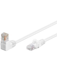 CAT 5e patchkabel 1x 90°vinklet, U/UTP, hvid, 10m