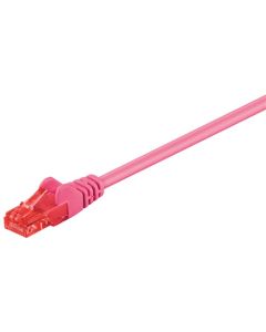 CAT 6 patchkabel, U/UTP, magenta, 10m
