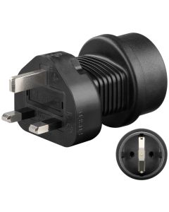 Rejsestik Schuko m/jord (Type F, CEE 7/4)> UK hanstik