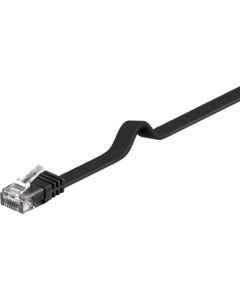 CAT 6 fladt patchkabel, U/UTP, sort, 5m