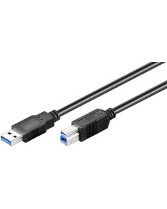 USB 3,0 SuperSpeed kabel, sort, 0,5m,