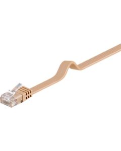 CAT 6 fladt patchkabel, U/UTP, light brun, 1,5m