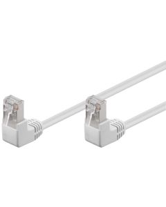 CAT 5e netværkskabel 2x 90°vinklet, F/UTP, hvid, 2m