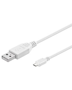 USB 2,0 Hi-Speed kabel, hvid, 0,15m,