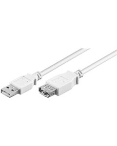 USB 2,0 Hi-Speed forlængerkabel, hvid, 0,3m,