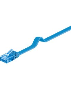 CAT 6a fladt netværkskabel U/UTP, blå, 0,5m