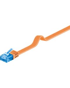 CAT 6a fladt netværkskabel U/UTP, orange, 0,5m