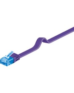 CAT 6a fladt netværkskabel U/UTP, violet, 0,5m