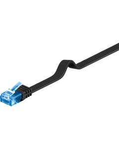 CAT 6a fladt netværkskabel U/UTP, sort, 20m