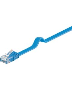 CAT 6 fladt patchkabel, U/UTP, blå, 0,5m