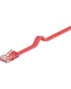 CAT 6 fladt patchkabel, U/UTP, rød, 1m