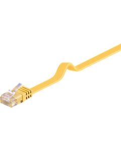 CAT 6 fladt patchkabel, U/UTP, gul, 1m