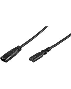 Forlængerledning C7/C8, 2 m, sort