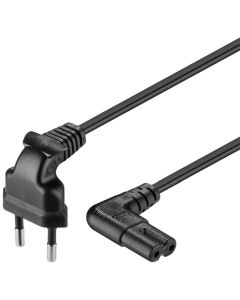 Ledning, begge ender Vinklet, 1.5 m, sort