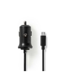 Nedis Biloplader 2.4 A Fast kabel Mikro-USB Sort