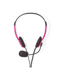 Nedis PC-headset   On-ear   2 x 35 mm stik   20 m   Pink