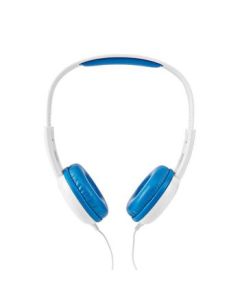 Nedis On-Ear Wired hovedtelefoner   3.5 mm   Kabellængde: 1.20 m   82 dB   Blå/Hvid