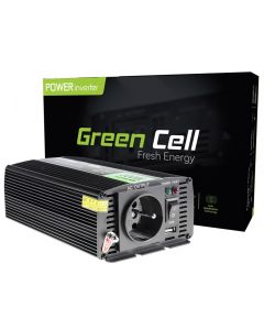 Green Cell Inverter til bil 12V til 230V, 300W/600W Ren sinus