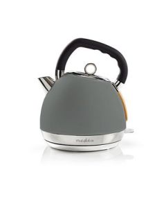 Nedis elkedel 1,8 liter i kedelform, grå