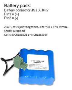 Li-ION 2S4P med JST XHP-2 stik inkl.