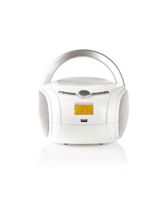 Nedis Boombox  9 W  Bluetooth®  CD-afspiller/FM-radio/USB/AUX  Hvid