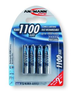 Ansmann AAA / R03 genopladelige batterier (4 stk.) 1100 mAh